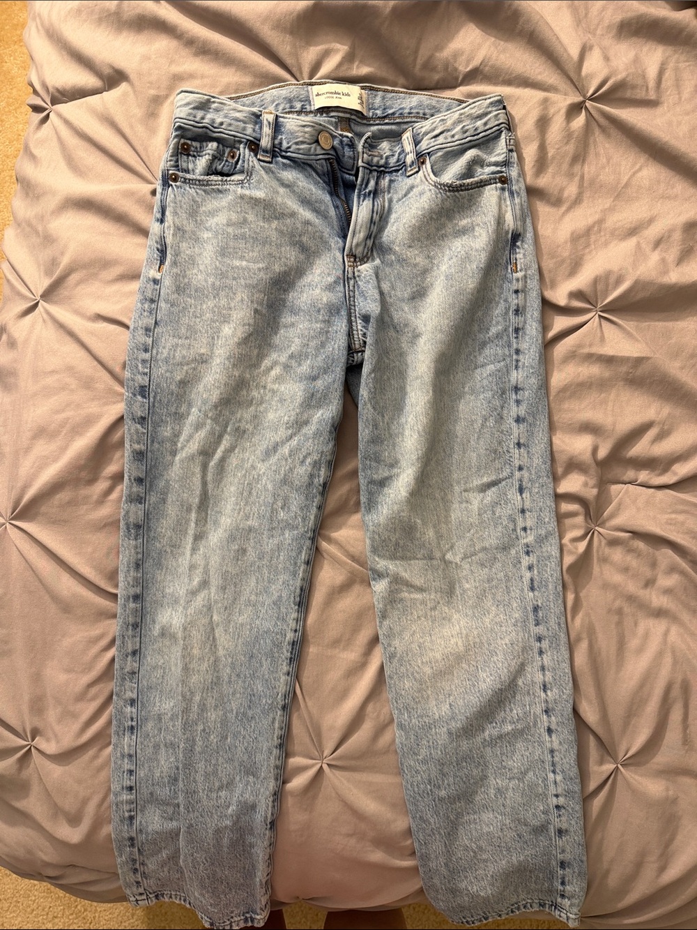 abercrombie kids Light Blue Straight-Leg Jeans
